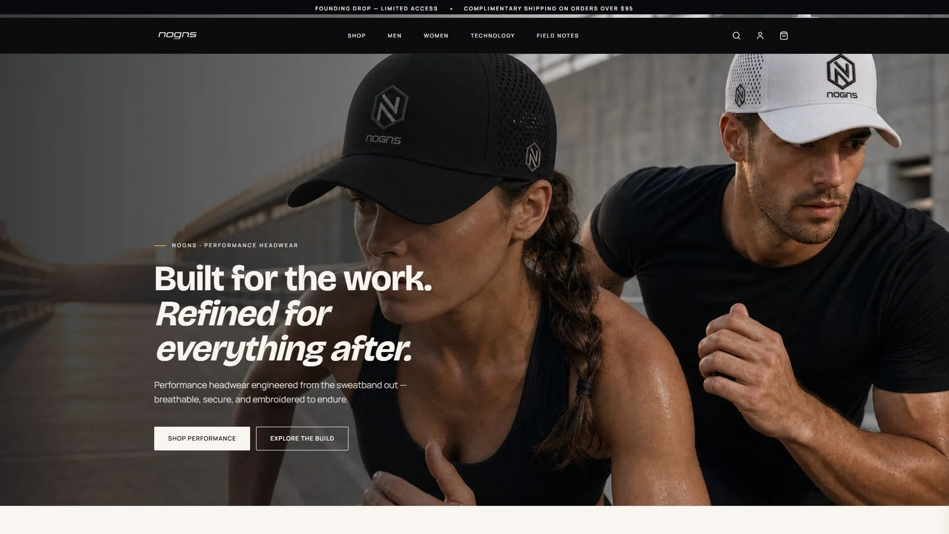NOGNS.com — Sourcing-led Shopify DTC brand — logo, brand, website and supply chain in one build